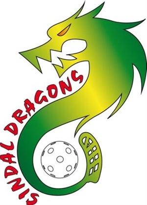 Sindal Dragons logo - Trykt på floorballtøjet